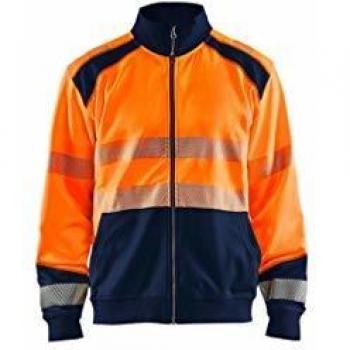 Krähe WORKWEAR Orange Marine Sweatshirt 4XL – High Vis und Zip-Funktion