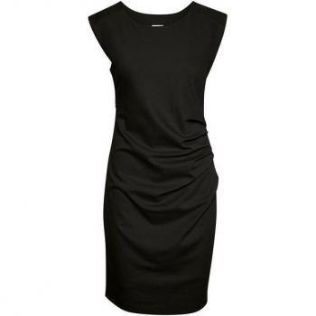 Kaffe Women's Black Fitted Dress with Round Neck, Size L