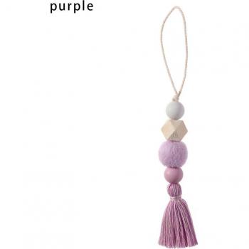 Boho Wood Bead Garland with Tassels