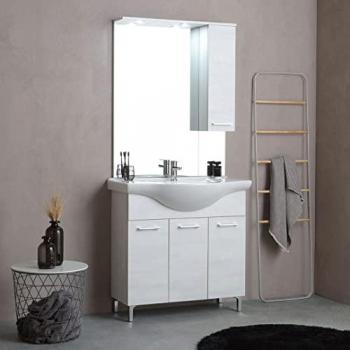 Mobile Bagno a Terra 85 Cm Rimini Quercia Bianco