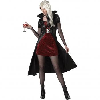 Blutrünstige Vampire-Queen Halloween-Kostüm für Frauen – Black Bordeaux – Größe L