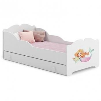 Lit enfant Sirène 140x70 – Tiroir de rangement, matelas compris