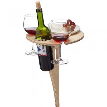 Mesa de picnic con estante para botellas