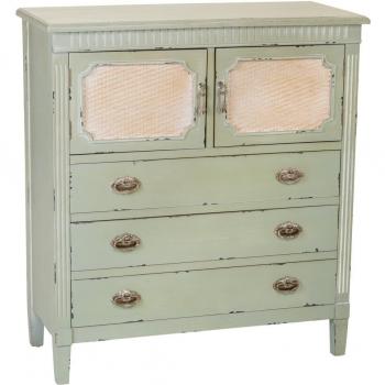Cómoda de Madera con Rejilla y 3 Cajones 82x36x90 cm – Espacio Amplio