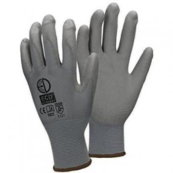 Ecd Germany Guantes de Protección PU 9-L Gris – Uso Industrial