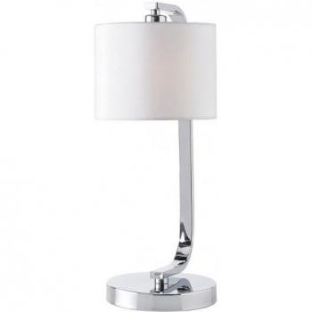 Endon Canning Table Lamp Chrome White Silk Effect E14
