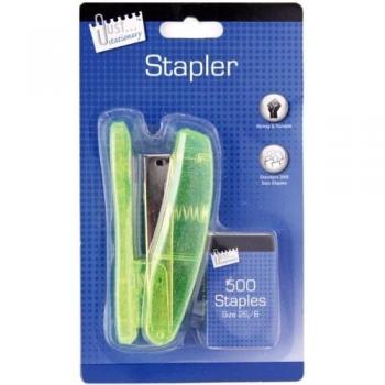 Assorted Color Metallic Stapler with 500 Staples