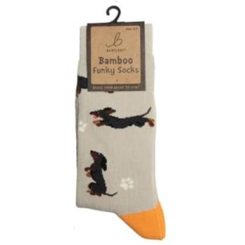 Bartleby Kids Bamboo Sausage Dog Socks, 4-7