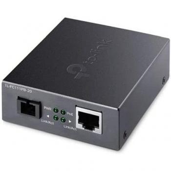 TP-LINK (TL-FC111PB-20) 10/100 Mbps WDM Media Converter with 1-Port PoE, up to 20km, 802.3u 10/100Base-TX, 100Base-FX, Single-Mode, Half-Duplex/Full-Duplex UK-Wide Next Business Day Delivery