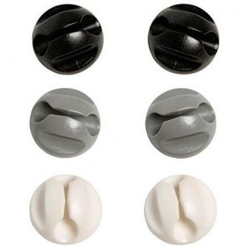 D-Line Self-Adhesive Cable Tidy Bases Assorted Mono (Pack of 6) CTBASE6MXD