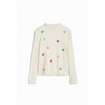 T-shirt Desigual blanc avec broderies florales 11/12 ans