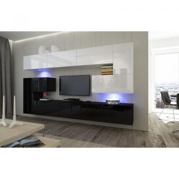 Meuble TV Design Next 3 Noir et Blanc 286 cm