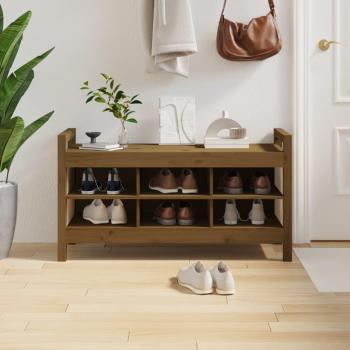 Honey Brown Solid Wood Hall Bench 110x40x60 cm