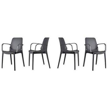 Scab Design: Set di 4 Sedie Ginevra a Braccioli Antracite