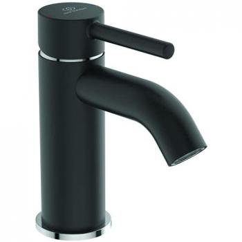 Monocommande KOLVA Lavabo Noir – Bonde en Métal Brossé