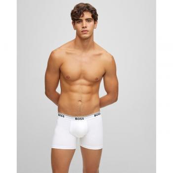 Langer Boxer BOSS Boxer Brief 3P Gr. L, schwarz (black100) Herren Unterhosen mit farblich passendem Webbund