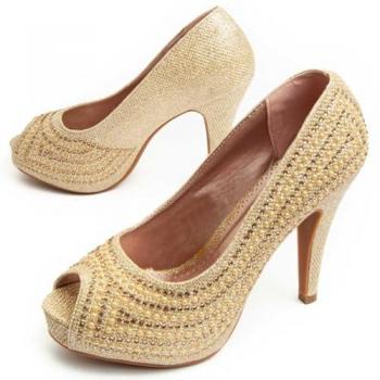 Montevita Unne4 Gold Elegante Salto Feminino
