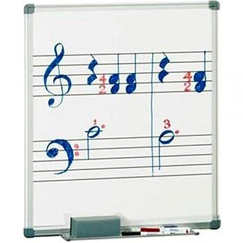 Pizarra Blanca para Música 60x90cm con 2 Pentagramas