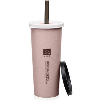 470ml Wheat Straw Cola Coffee Cup with Straws