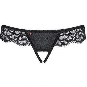 Obsessive Laluna Pantaloni con Abertura S/M Giarrettiere e Reggicalze per Donne, Nero