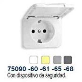 TAPA ARTICULADA SIMON 75 PARA BASE ENCHUFE 2P+TT LATERAL BLANCO NIEVE 310148584 SIMON