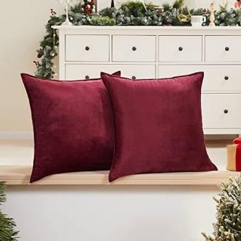 Deconovo Set of 2 Crushed Velvet Cushion Covers 45cm x 45cm