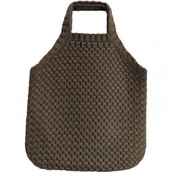 Bolso de Compras de Hombro Vintage para Mujeres, Estilo Universitario Casual, Tejido Sólido, Gran Capacidad de Lana