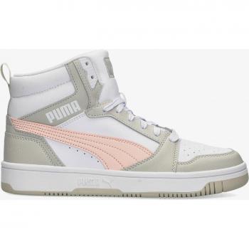 Puma Zapatillas juveniles Rebound V6 Mid, color blanco, talla 36