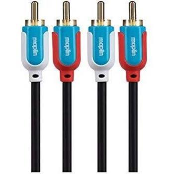 Maplin Premium Twin RCA Phono to Twin RCA Phono Cable (Black) (3m)