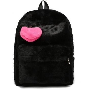 Heart Pendant Women's Plush Backpack