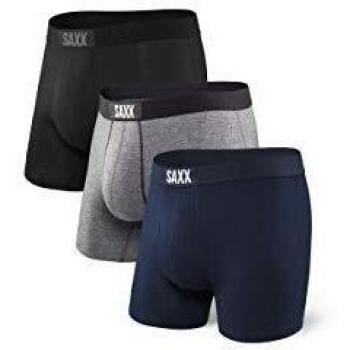 Saxx Vibe Super Soft Boxers 3 Units Black/Grey/Blue Male S