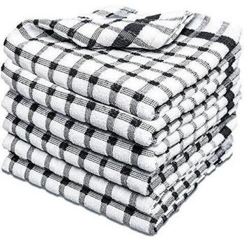 Wonderdry Soft Monocheck Black/White Jumbo Thick Kitchen Dish Cleaning Drying Cloth Pack of 6