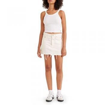 Levi's Falda de mezclilla con acabado deshilachado