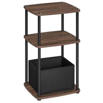 Table d'appoint en noyer naturel à trois niveaux