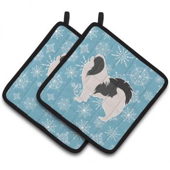 Caroline's Treasures Winter Snowflake Japanese Chin Pot Holders