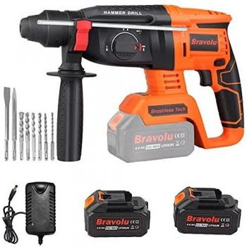 Bravolu Power Drill SDS Plus 21 V con 4 modalità e velocità variabile