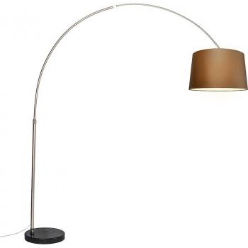 Lampada ad arco in acciaio con paralume marrone 45cm