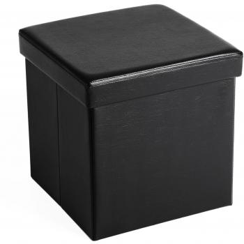 Sgabello Pieghevole 38 cm Nero, Carico Max 300 kg – Songmics