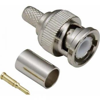BNC Connector Plug, Straight 75 Ω, Crimp Type for RG 6/U