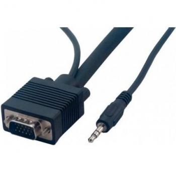 Cabo VGA D-Sub 10m con conector de 3.5mm