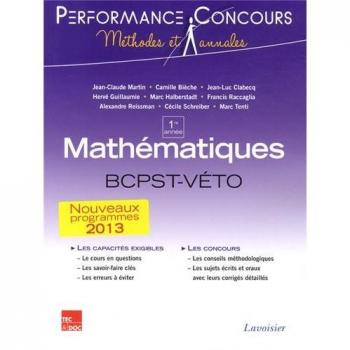 Mathématiques 1re année BCPST VÉTO