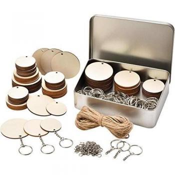 Pajaver 80 Pcs Natural Wood Slices with Jute Twine
