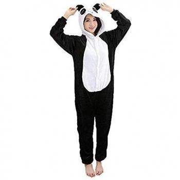 Mescara Panda Onesie Costume Carnevale Festa Party Animali Pigiama Cosplay Unisex per Uomini e Donne (Rosso, Taglio XS)