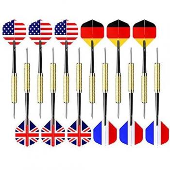 Ohuhu 12 Steel Tip Darts with Flights