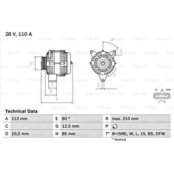 Bosch 0986049770 Rebuilt Alternator