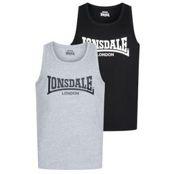 Mid‑Size Averham Double Black/Marl Grey Tanks – 2 Pack, 100% Cotton Blend