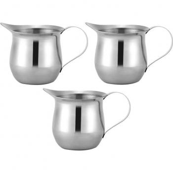 Edelstahl Sahnekännchen Set, 3 Stück, 5 Unzen, mit ergonomischem Griff