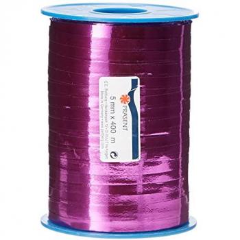 PRAESENT Geschenkband, Ringelband 5 mm × 400 m in metallic magenta, 4‑er-Set