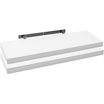 WOLTU Étagères Murales 2 pièces – Salon/Cuisine/Chambre/Bain – 90×22,9×3,8 cm – Blanc (RG9370WS‑2)