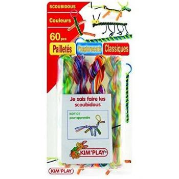 Loisirs créatifs KIMPLAY : 60 brins Scoubidou + notice
